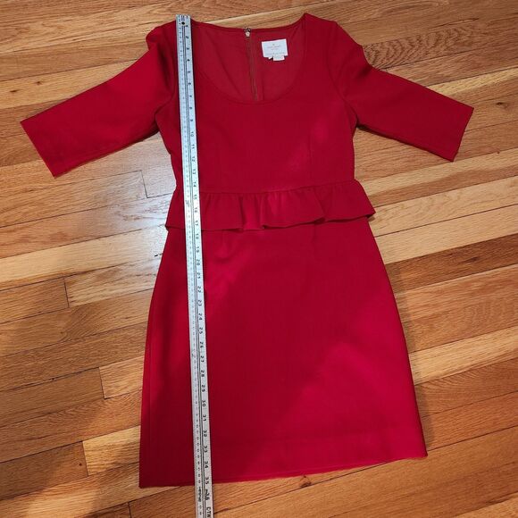 Kate Spade Deep Red "Mary" Sheath Dress with Peplum, Back Zip, Sz 6 - Picture 10 of 10